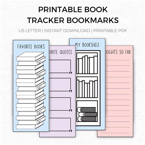 Book Tracker Bookmark Printable